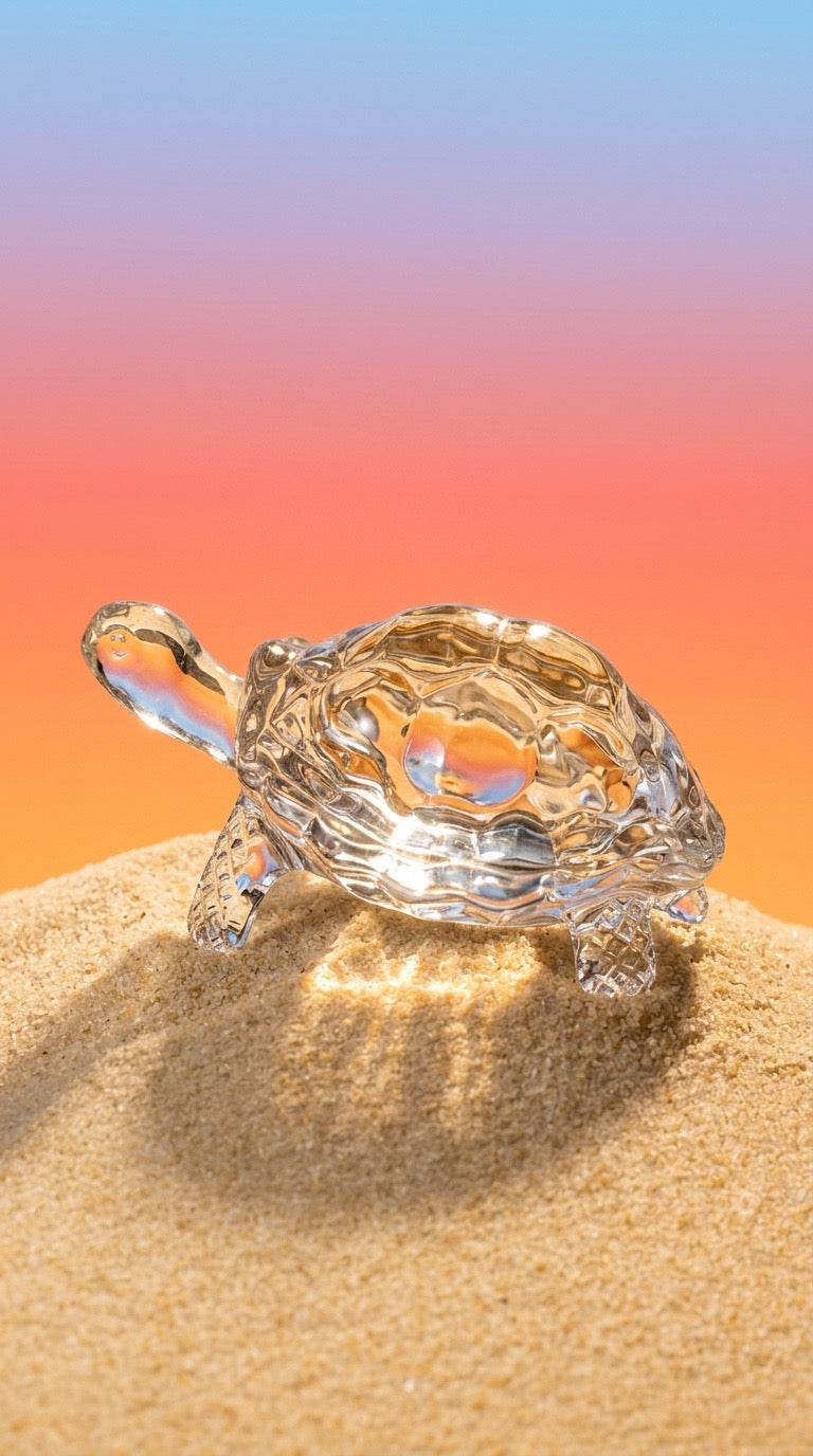 Tortue en Quartz Clair – Figurine en Pierre Naturelle